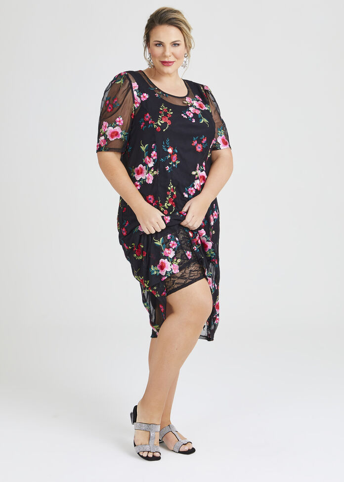 Kalah Embroidered Midi Dress, , hi-res