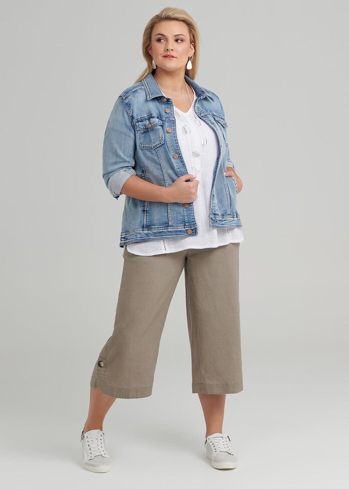 La Cite Linen Crop Pant, , hi-res