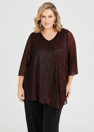 Plus Size Roulette Shimmer Top