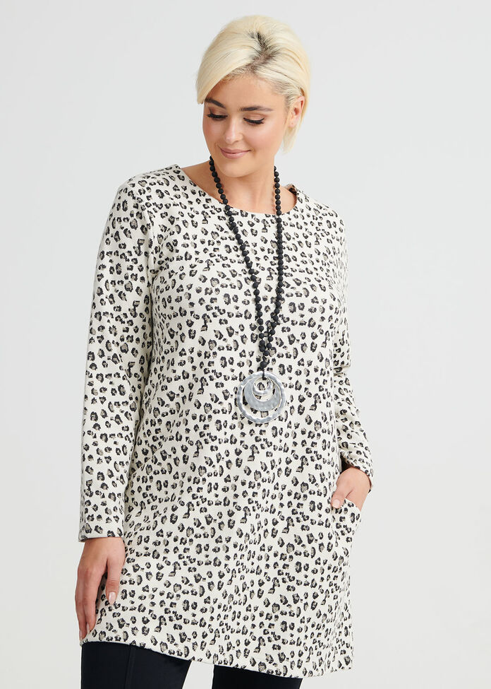 Leopard Jacquard Tunic, , hi-res