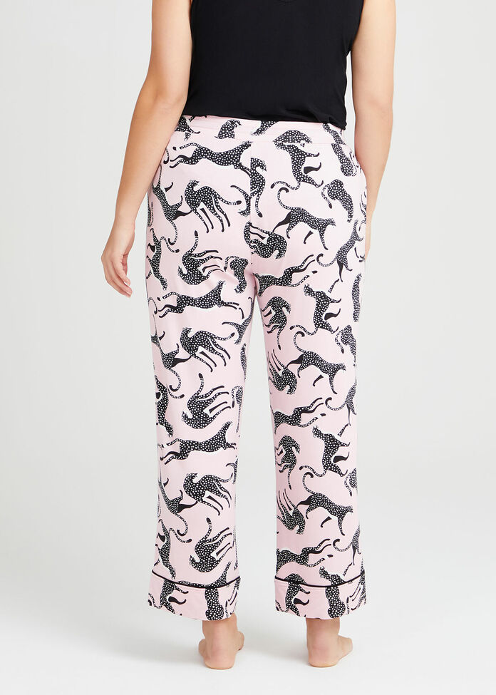 Bamboo Leopard PJ Crop Pant, , hi-res