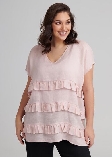 Plus Size Linen Salma S/slv Tunic