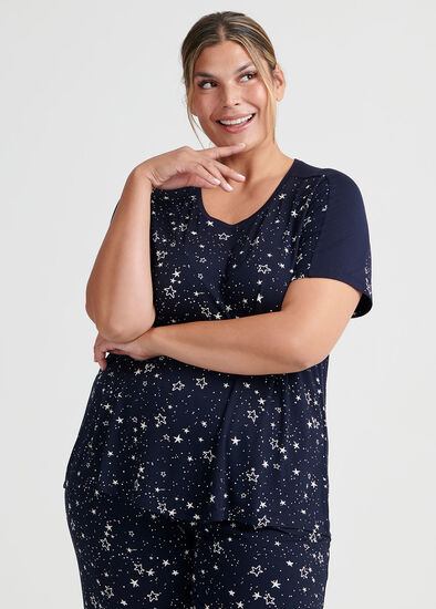 Plus Size Starry Night Pj Top