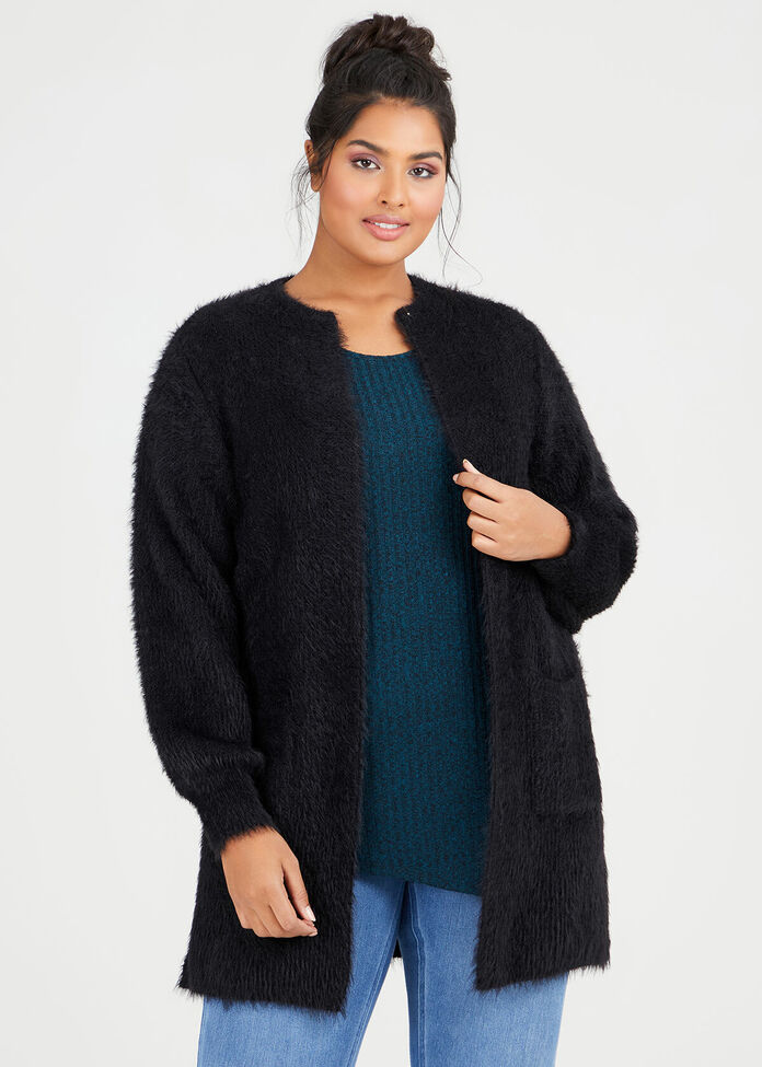 Sophia Fluffy Cardigan, , hi-res