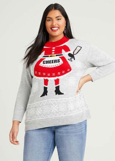 Plus Size Christmas Mrs Claus Jumper