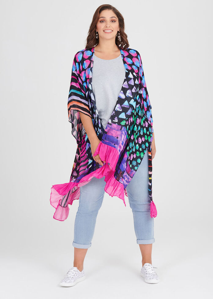 Bright Ruffle Cape, , hi-res