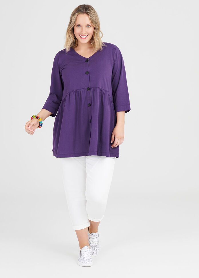 Organic Button Tunic, , hi-res