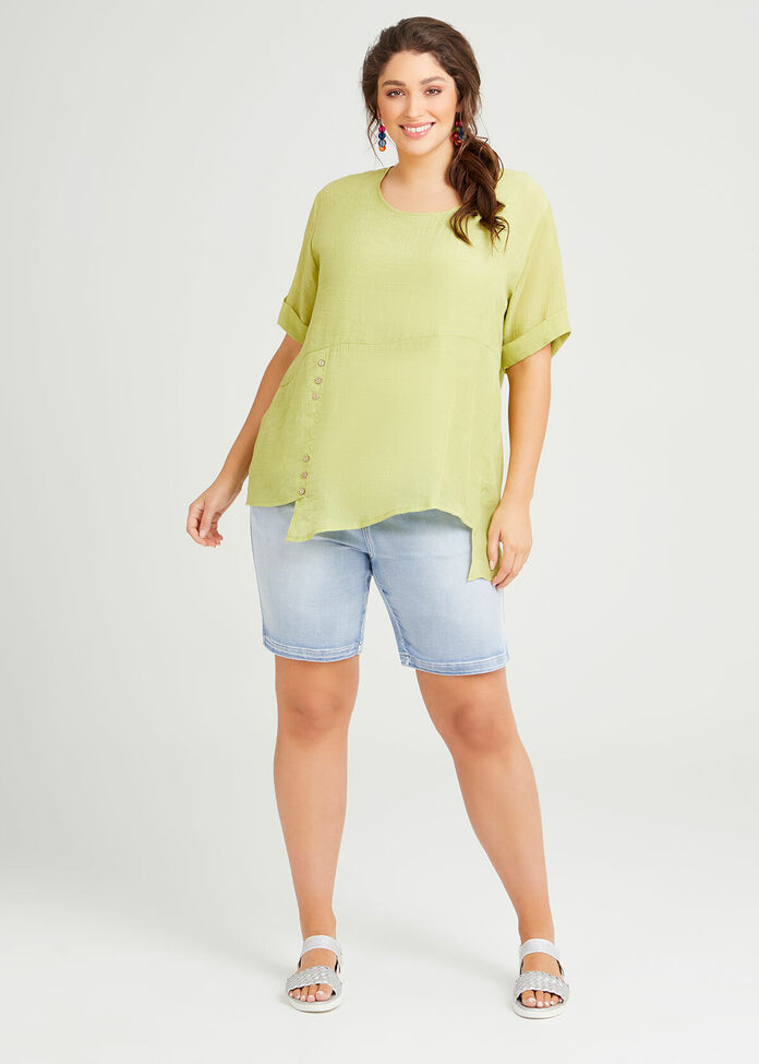 Natural Layered Button Top, , hi-res