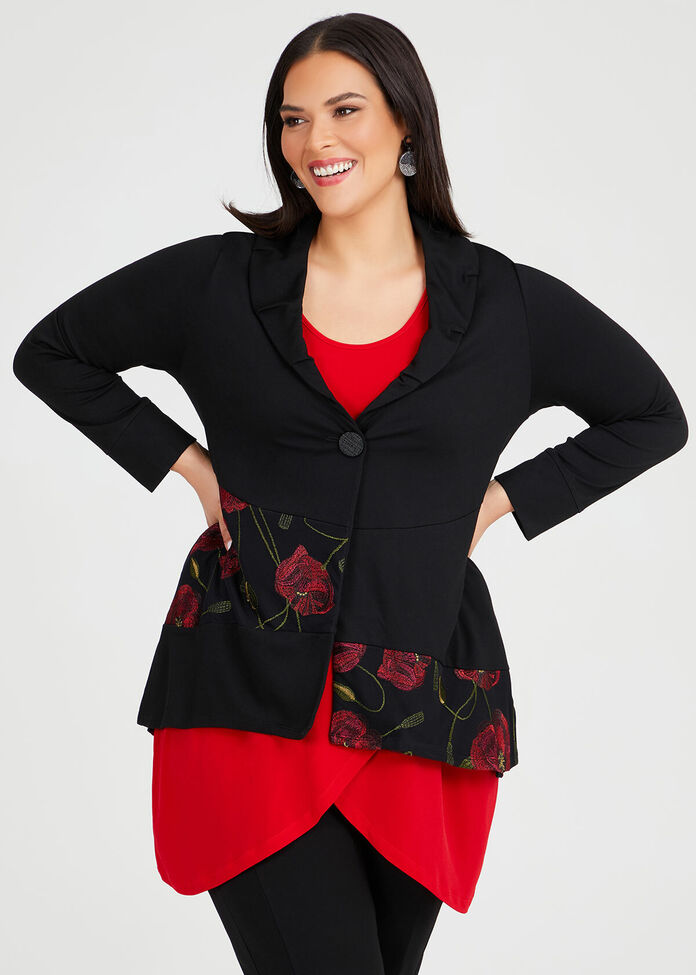 Ponte Poppy Red Cardigan, , hi-res