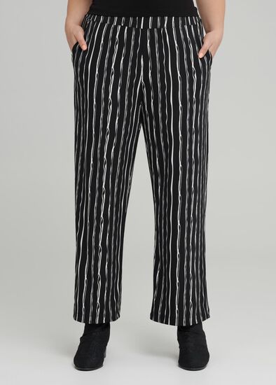 Plus Size Chalk Stripe Wide Pant