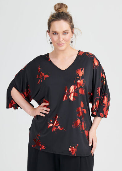 Plus Size Flora Shimmer Top