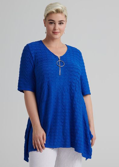 Plus Size Ripple Effect S/slv Top