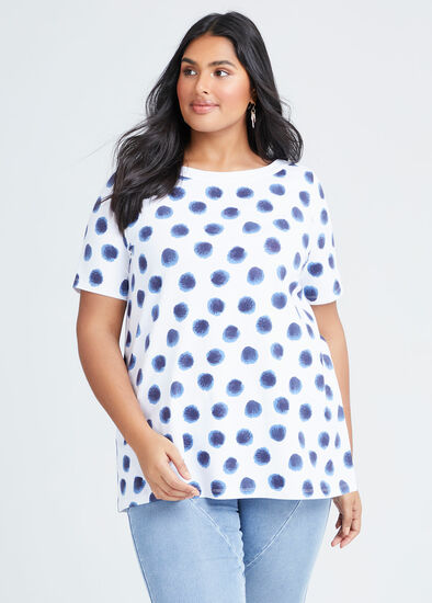 Plus Size Organic Tie Dye Spot Top