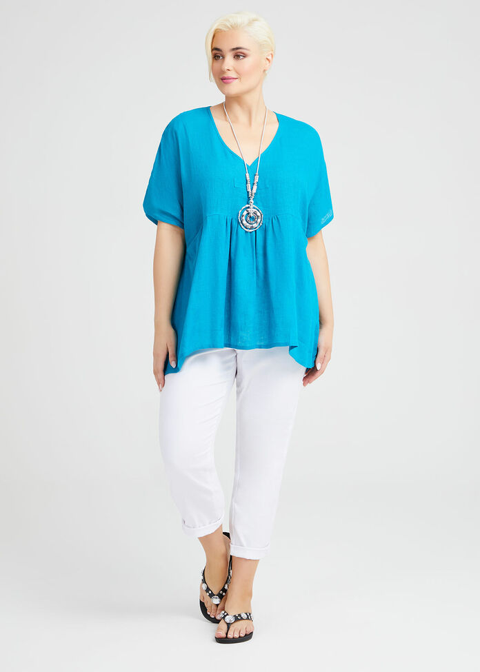 Linen Santos Top, , hi-res