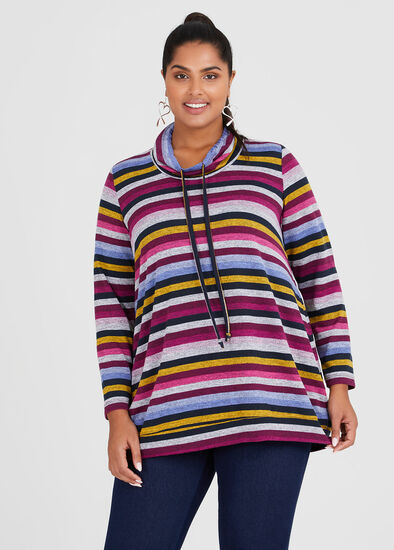 Plus Size Cosy Stripe Top