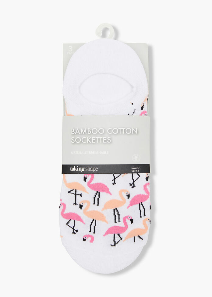 Set/3 Bamboo Text Socks, , hi-res