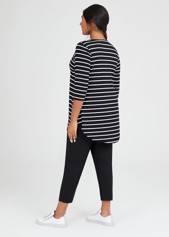 Bamboo Stripe 3/4 Sleeve Top, , hi-res