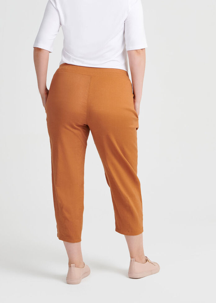 Latifa Linen Crop Pant, , hi-res