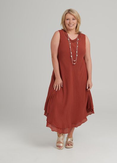 Plus Size Petite Plait Neck Dress