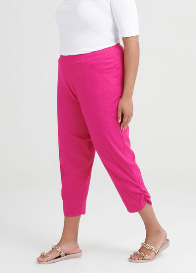 Plus Size Linen Milos Crop Pant