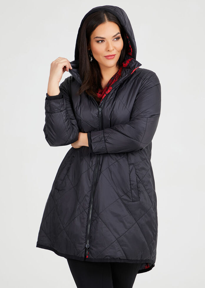 Rouge Noir Puffer Coat, , hi-res