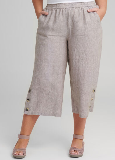 Plus Size Linen Breeze Crop Pant