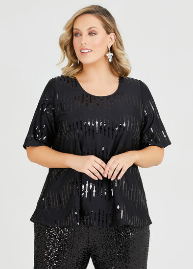 Plus Size Monte Carlo Sequin Top