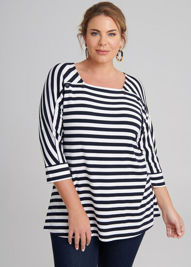 Plus Size Stripe Bamboo Top