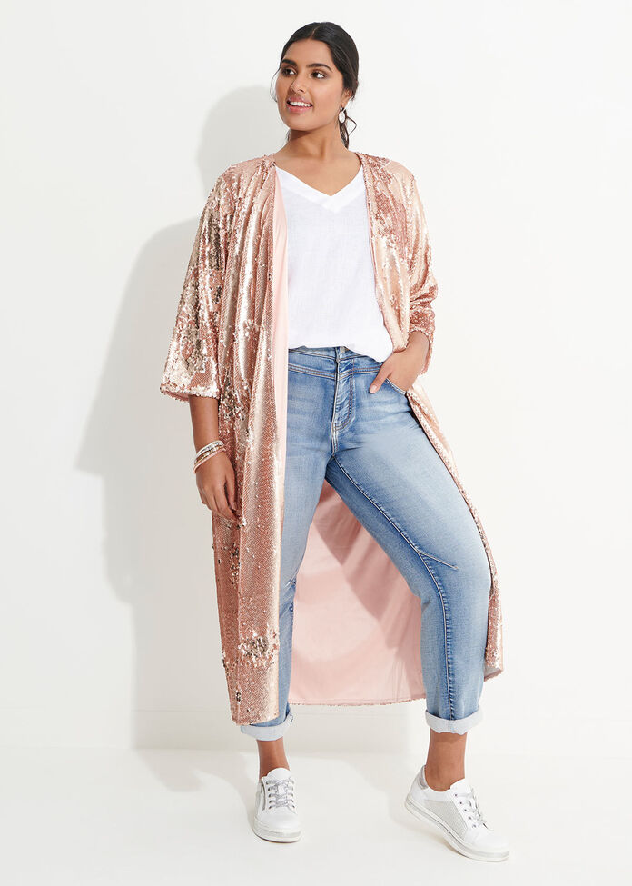 Look At Me Sequin Duster, , hi-res