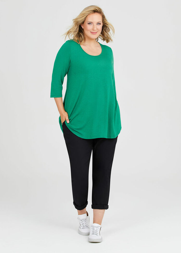 Bamboo Base 3/4 Sleeve Top, , hi-res