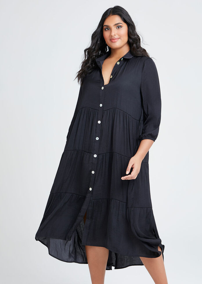 Luxe Bohemian Shirt Dress, , hi-res