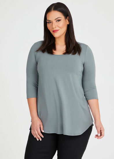 Plus Size Bamboo Base 3/4 Sleeve Top