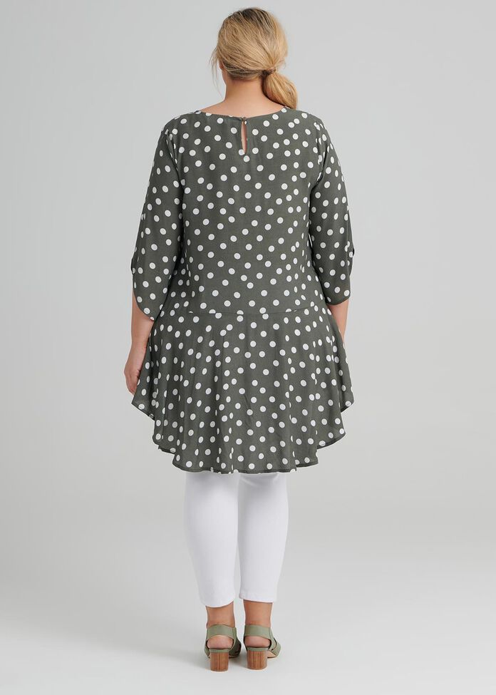 Polka Dot Ruffle Tunic, , hi-res