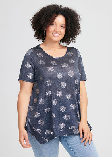 Plus Size Silver Spot Top