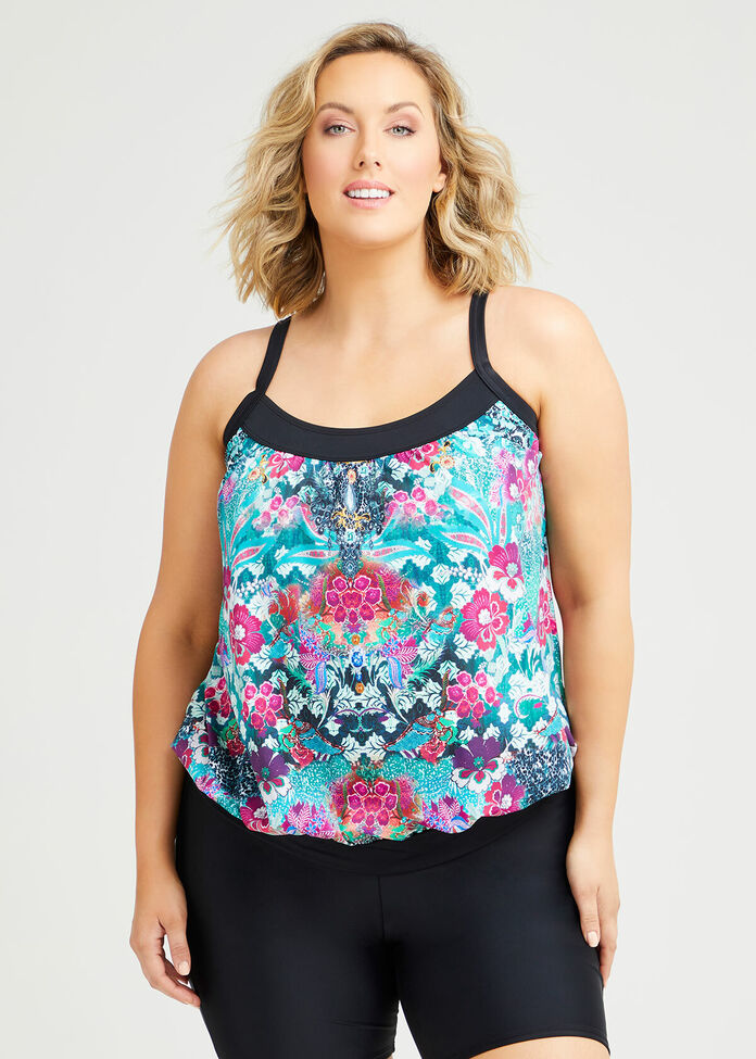 Blooming Floral Tankini, , hi-res