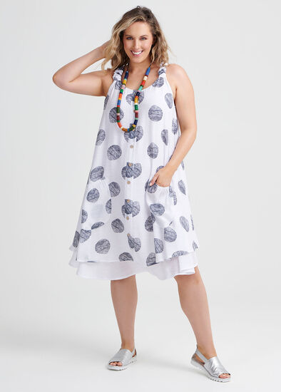 Plus Size Textured Spot Dress