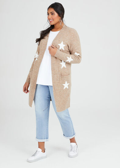 Plus Size Cosy Star Knit Cardigan