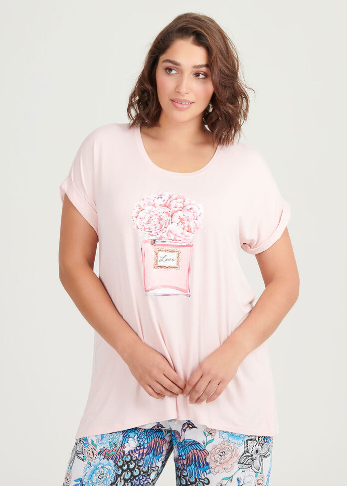 Bamboo Floral Pj Top, , hi-res