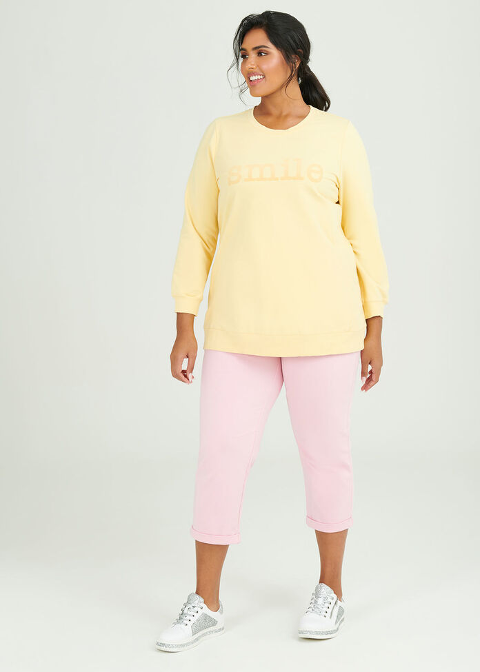 Organic Smile Sweat Top, , hi-res