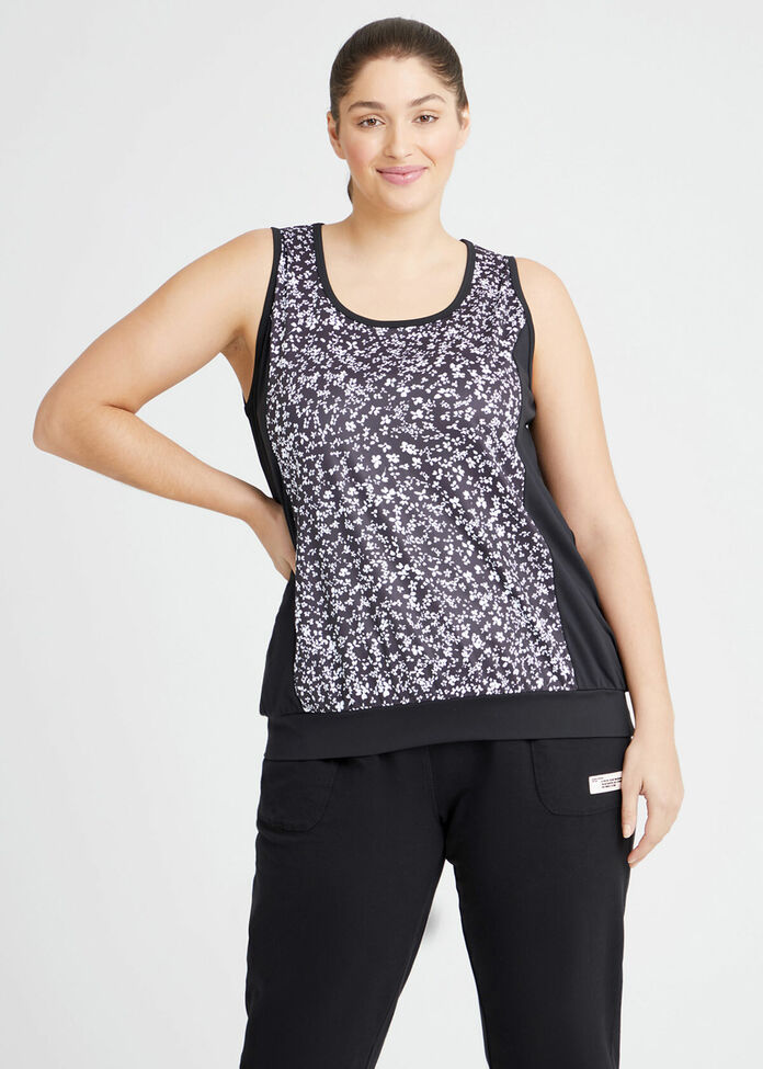 Ditsy Blouson Active Top, , hi-res