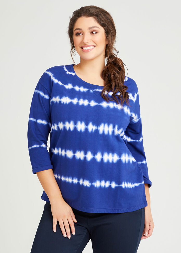 Organic Stripe Tie Dye Sweat, , hi-res