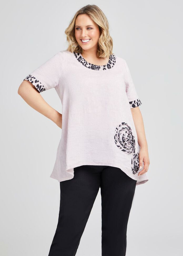 Intuition Linen Applique Top, , hi-res