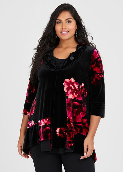 Plus Size Midnight Rose Cardigan