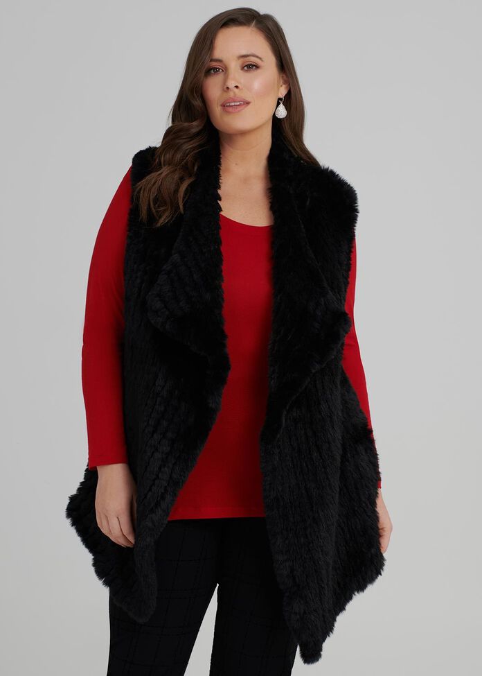 Florence Faux Fur Vest, , hi-res