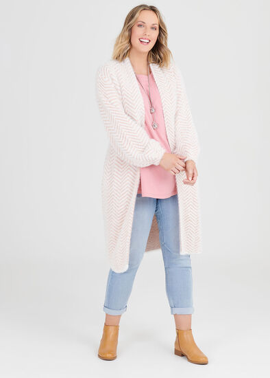 Plus Size Chevron Cosy Cardigan