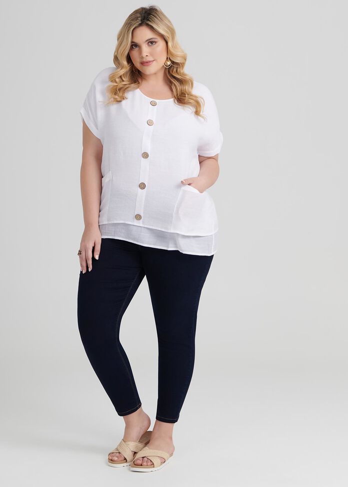 Buttons Relaxed Top, , hi-res