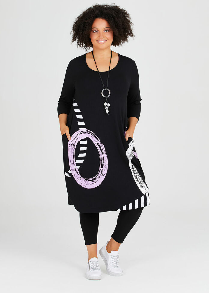 Natural In Line 3/4 Sleeve Dress, , hi-res