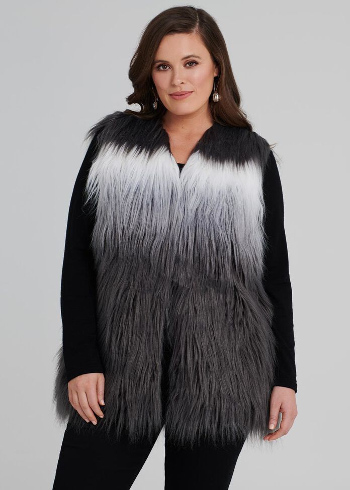 Luxe Fur Vest, , hi-res