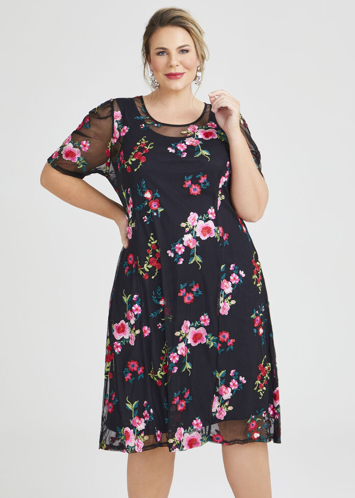 Kalah Embroidered Midi Dress, , hi-res