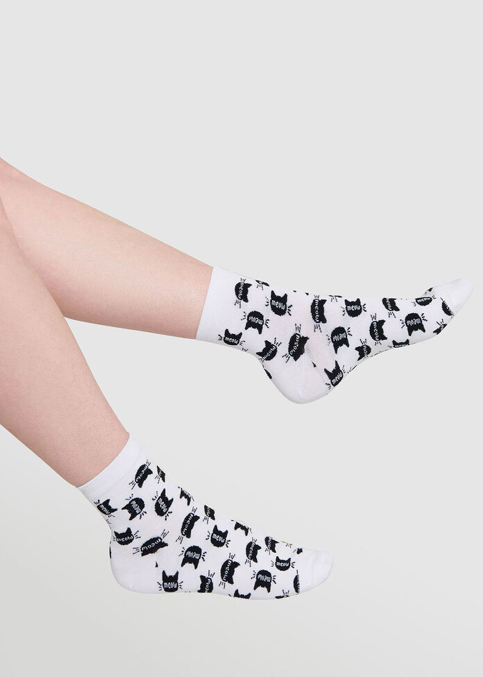 Set/3 Bamboo Cat Socks, , hi-res